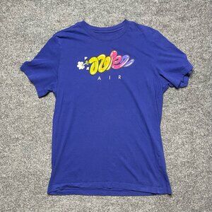 Nike Air Core Mens Graphic T-Shirt Blue Short Sleeve Crew Neck L